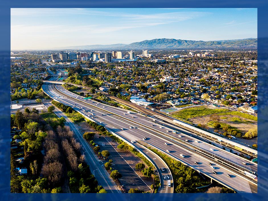 aerial view of Silicon Valley area